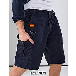 Темно сині чоловічі котонові шорти Батал "Фабричний Китай" Розміри: 40,42,44,46,48,50,52 (29058)