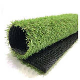 Штучний газон ecoGrass U-20 для ландшафтного дизайну яскраво-зеленого кольору, фото 5