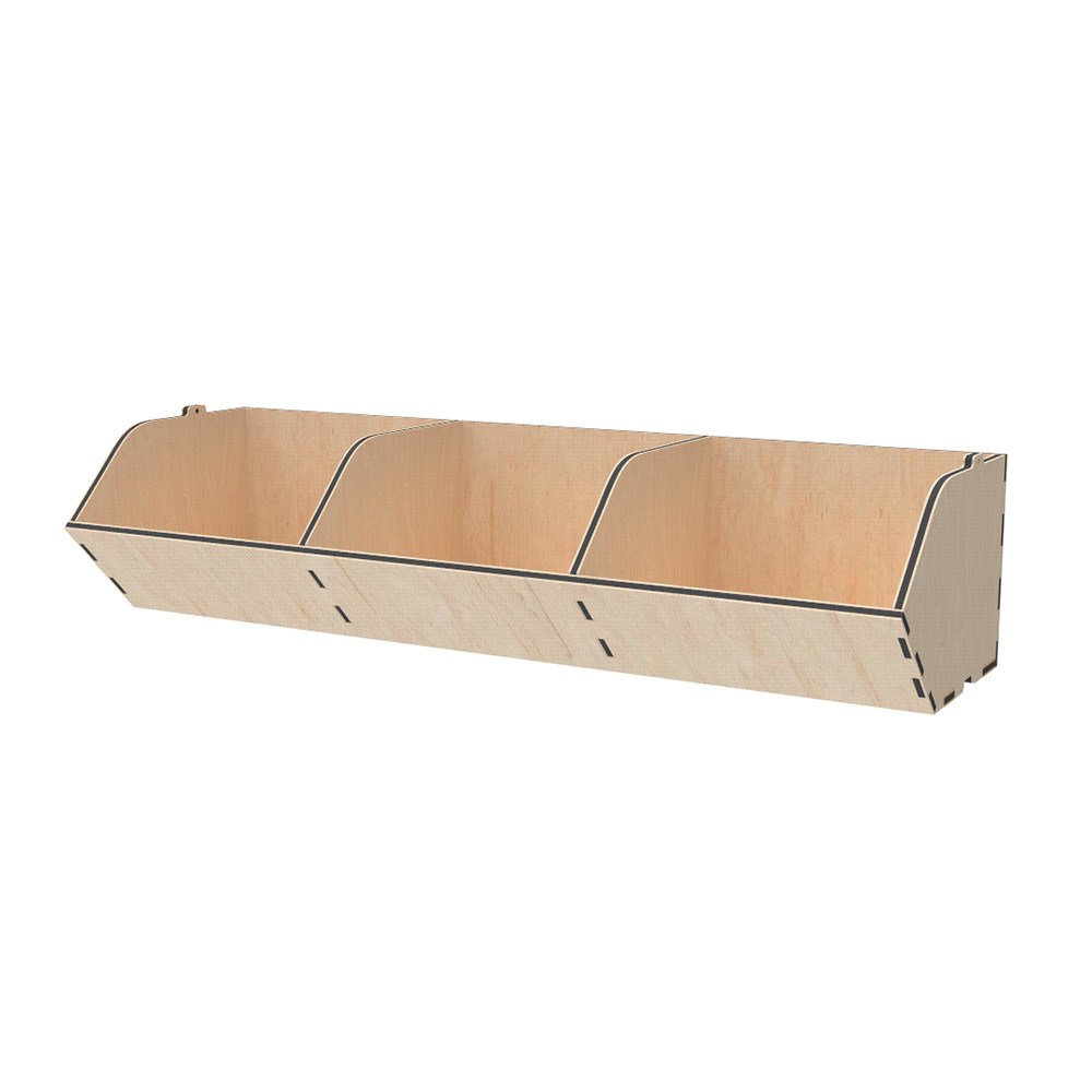 Диспенсер EKOSTAR із фанери 3 комірки 440х150х100, фото 1