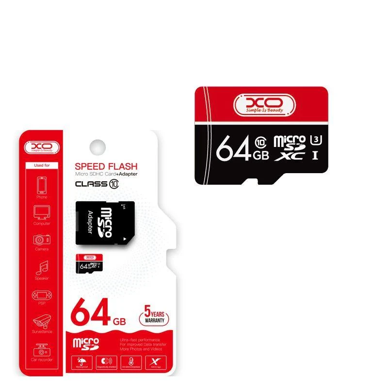 Картка пам'яті XO Micro SDHC 64 gb 10 Class + Adapter Speed Flash