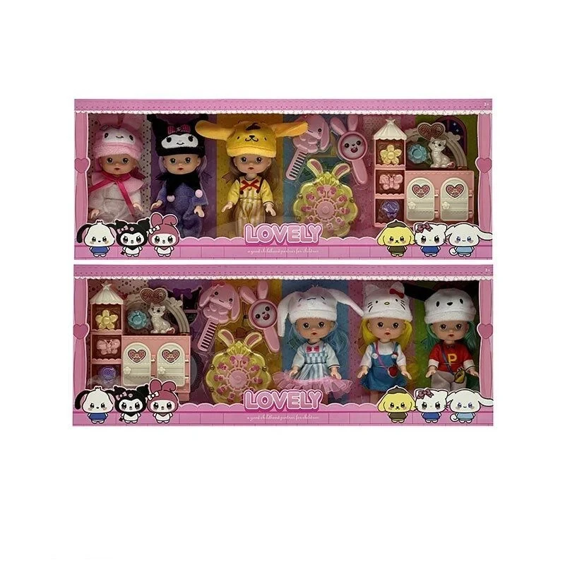 Набір ляльок Hello Kitty (2 різновиди, висота 17 см, знімний одяг, взуття, аксесуари, рухомі елементи) XD 113 B, фото 1