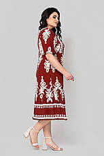 Дуже красива літня сукня з візерунком колір рубіновий, фото 2