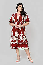 Дуже красива літня сукня з візерунком колір рубіновий, фото 3