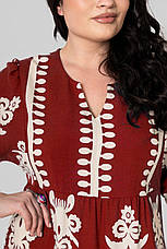 Дуже красива літня сукня з візерунком колір рубіновий, фото 5