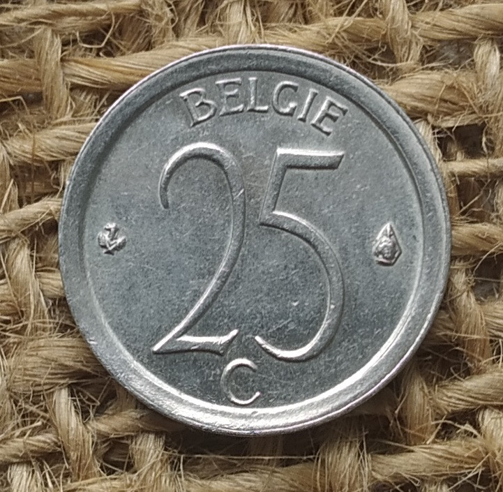 25 сантимiв 1973 року. Бельгiя
