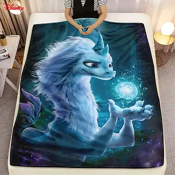 Плюшевий плед ковдра покривало Дракон Сісу Рая та останній дракон  130х150 см