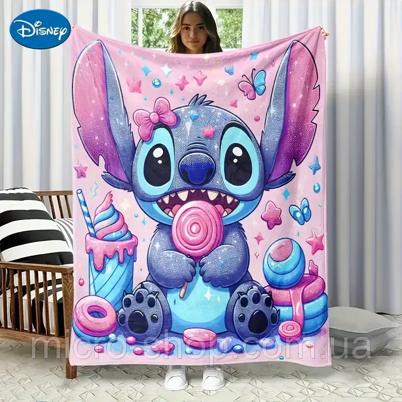 Плюшевий плед ковдра покривало Ліло та Стіч Lilo & Stitch 150х200 см