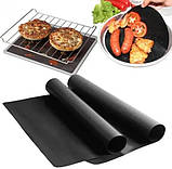 Килимок для приготування на грилі та барбекю з антипригарним покриттям BBQ grill sheet 33x40 см, фото 9