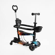 Самокат 5в1 LS-71100 Best Scooter, з ДОП. КОЛІСАМИ, захисний бампер, PU колеса зі світлом, в кор, фото 1