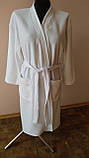 Халат махровий білий натуральний, фото 3