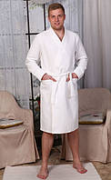Халат вафельний Піке чоловічий  білий розміри з44 до 62