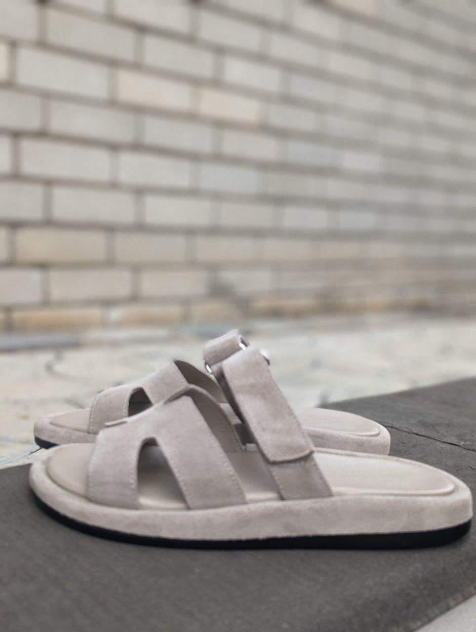 STTOPA Розміри 41,42,43,44,45. Шльопанці великих розмірів шкіряні. 438-4045-1 Бежеві, фото 1