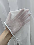 Однотонний тюль на основі льон-бамбуку з обтяжувачем. Колір: молочний, фото 4