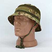 Панама літня тактична з короткими напівжорсткими полями, сіткою і системою Моллі в камуфляжі Мультікам