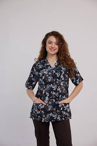 Жіноча медична куртка топ Подолянка коричневий - Одяг косметолога, фото 1