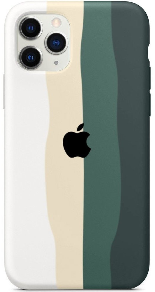 Силіконовий чохол для iPhone 12 Pro / 12 - Rainbow, Різнокольоровий / Зелений