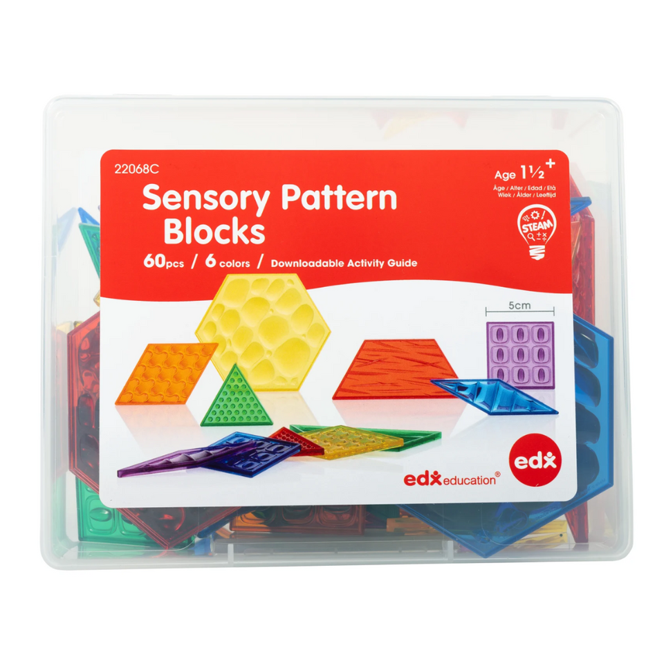 Прозорі сенсорні блоки з візерунками. Edx Education Translucent Sensory Pattern Blocks