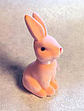 Заєць оксамитовий пудровий 6*13.5см для декору, фото 2