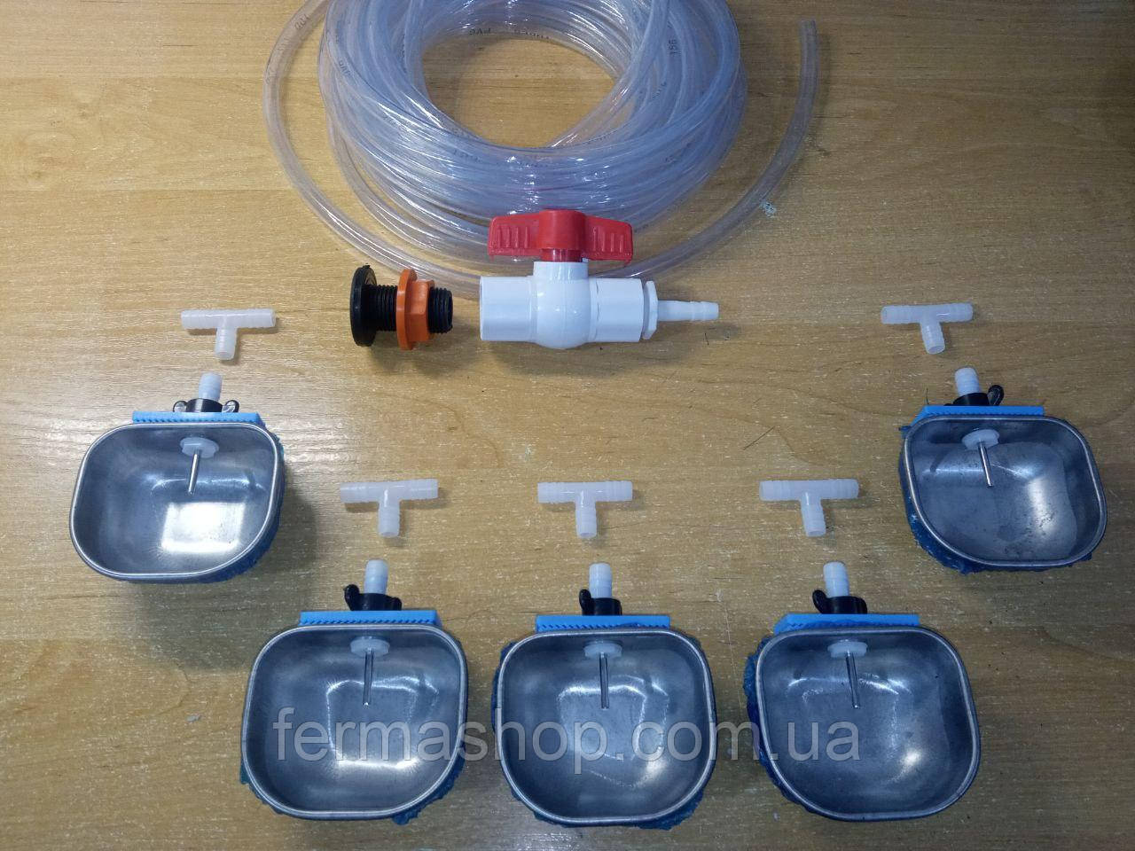 Системи чашкового напування для кроликів на 5 чашок, набір, фото 1