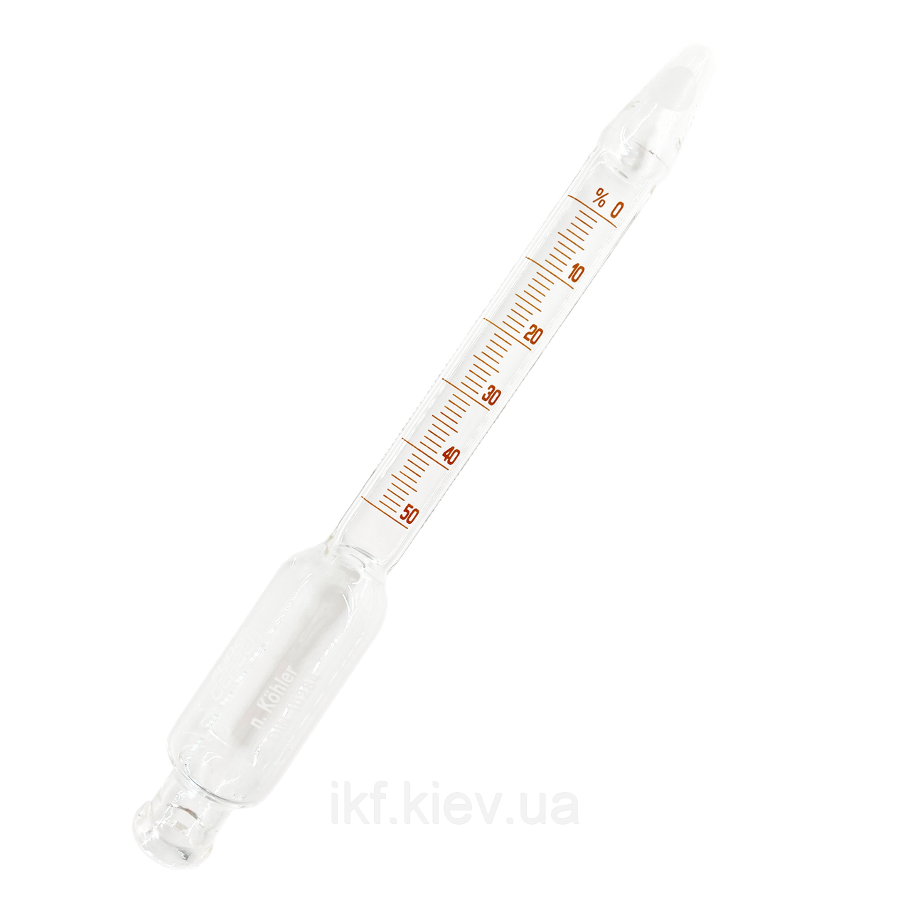 Бутирометр (жиромір) для вершків 0-50% 1,0 Funke Gerber з пробкою, фото 1
