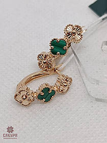 Золоті Сережки зі вставкою онікс