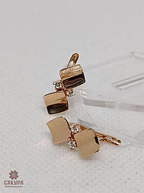 Золотий Пирсинг зі вставкою топаз