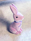Заєць оксамитовий бузковий 6*13.5см для декору, фото 2