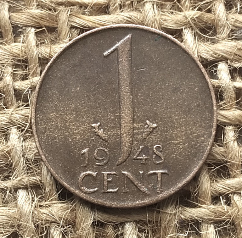 1 цент 1948 року. Нiдерланди