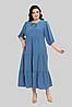 Жіноча якісна  вільна довга літня сукня великих розмірів прямого крою, фото 4