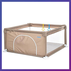 Дитячий ігровий манеж квадратний Bambi MR 1339-BG Бежевий