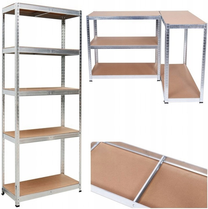 Металевий складський стелаж, полиці для майстерні, підвалу або гаража 180x90x40, 5 полиць, до 875 кг навантаження, фото 1