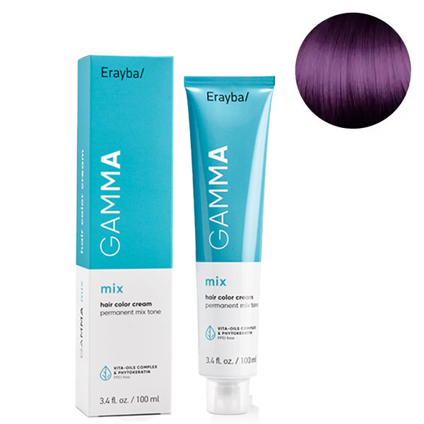 Стійка крем-фарба для волосся Erayba Gamma Mix Tone Haircolor Cream 0/80 Фіолетовий микстон 100 мл, фото 1