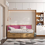 Ліжко дитяче/підліткове 80*190 BROOKLYN /Бруклін CORAL/Дуб Тахо, фото 3