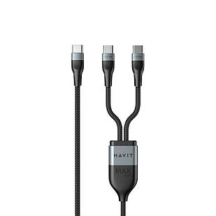 Кабель USB-C — USB-C + USB-C HAVIT HV-CB6325 PD100W 5A 1.2 м