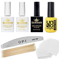 Набір стартовий для виконання базового манікюру, з топом, базою та гель-лаком - AS-10