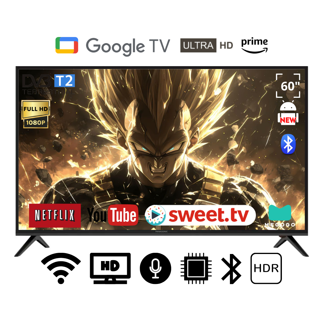 Телевізор Panasonic 60" 4К UHD Smart TV, DVB-T2+DVB-С