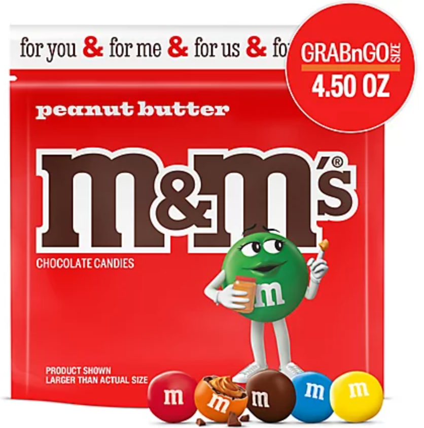 Драже M&M's Peanut Butter Milk Chocolate Candy 127г, фото 1