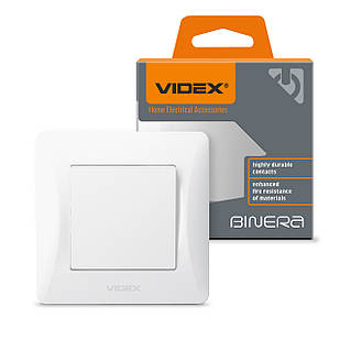 Вимикач одноклавішний білий Videx Binera VF-BNSW1-W 24443