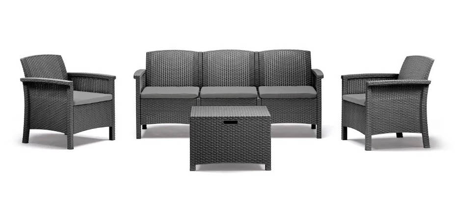 Набір садових меблів BICA Venezia 3, графіт, фото 1