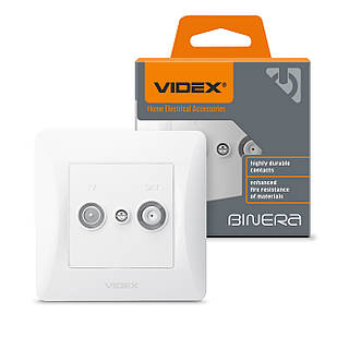 Розетка TV+SAT кінцева біла Videx Binera VF-BNSK2TVSATE-W 24442