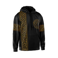 Худі чоловіче з принтом «Версаче. Чорний шик. Versace. Black Chic»