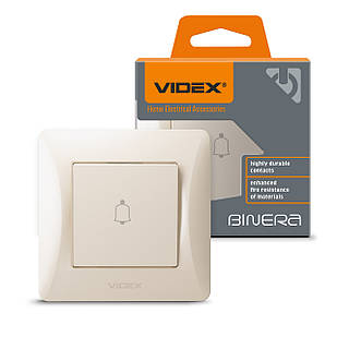 Кнопка дзвінка кремова Videx Binera VF-BNDB1-CR 26110