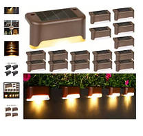 Ліхтар садовий, парковий на сонячній батареї, LED "Wood Classic". Тепле біле світло. Набір 4 штуки. IP45