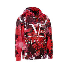 Худі чоловіче з принтом «Валентино. Червона абстракція. Valentino. Red Abstraction»