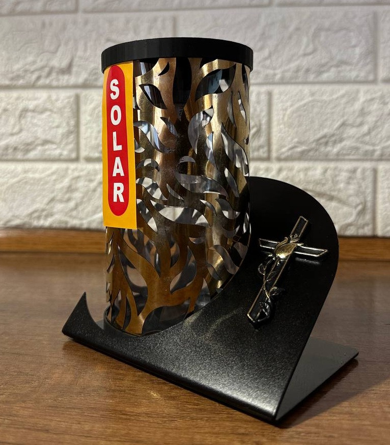 Лампадка мала на сонячній батареї золота 15 см, фото 1