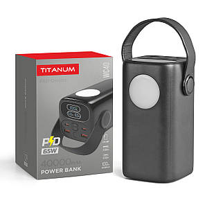 Повербанк 400000mAh TITANUM WC40 PD65W Black