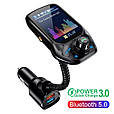 Стерео ФМ модулятор (Bluetooth 5.0 / QC3.0 / TFT 1.8" / AUX out / USB / microSD / Вольтметр / Меню), фото 3