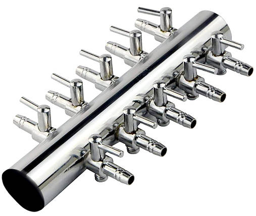 Краник неіржавкий BD-10, AQUAXER гребінка 10 виходів, для регулювання повітря. Повітряний розподілювач., фото 1