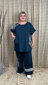 Вільний костюм із двонитки "Колін" (футболка + штани) Oversize 66-68 70-72 74-76