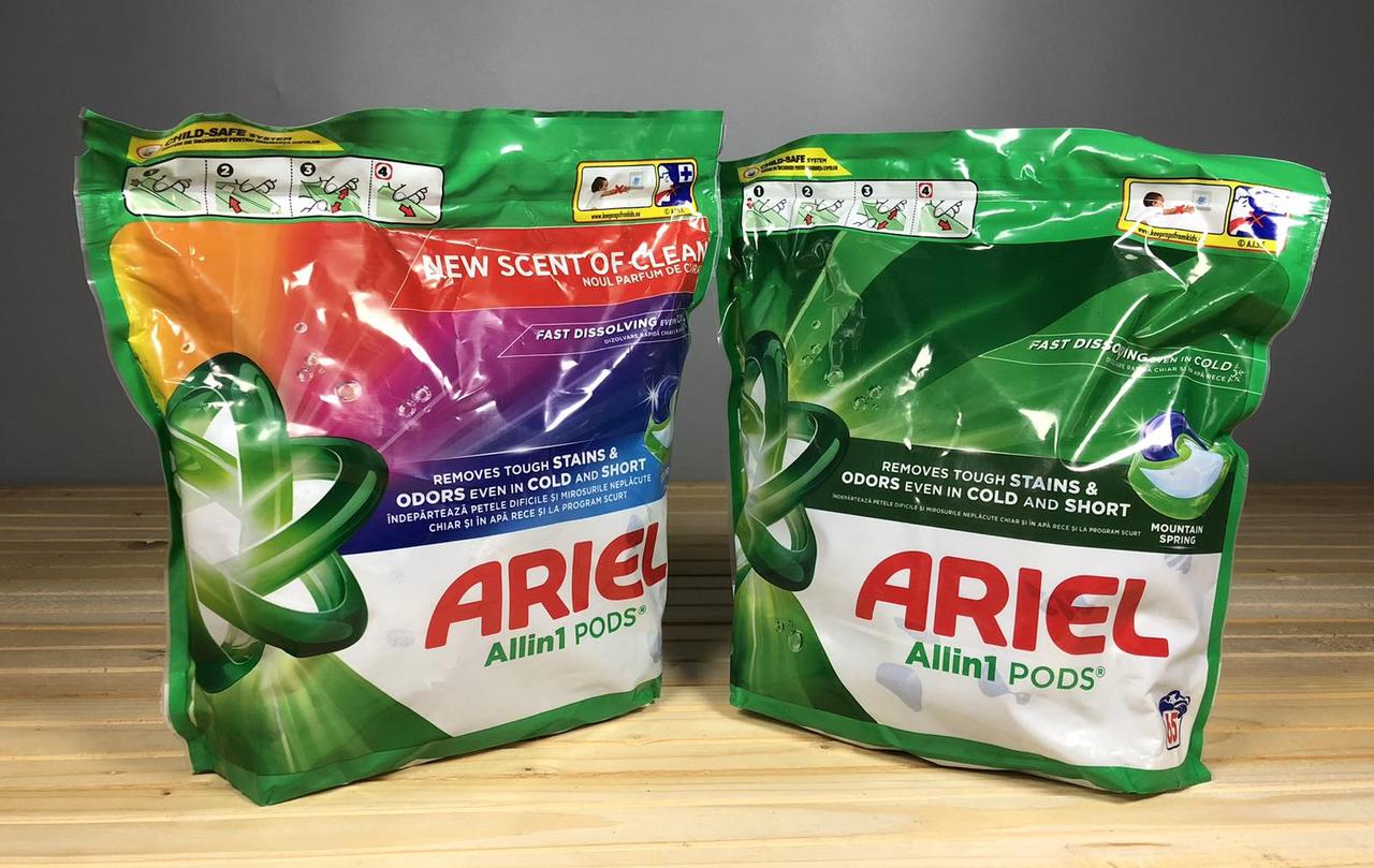 Капсули для прання Ariel PODS All in 1 60 шт, Mountain Spring / New Scent, оригінал, ЄС - фото 1 - id-p2622649123